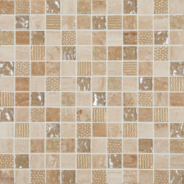 Mosaïque sur filet | 30.5x30.5 cm | Tilestone Liverpool Beige mosaique en pierre naturelle, carrelage mosaique, beige, carrelage sur filet, salle de bain, douche,